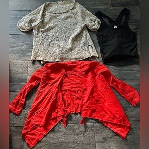 Free lot people jacket, tank top, and sweater bundle sizes M/L
